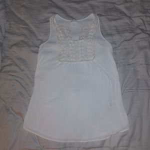 Market & Spruce Sleeveless Cream Off-White Rayon Flowy Ladies Top Medium